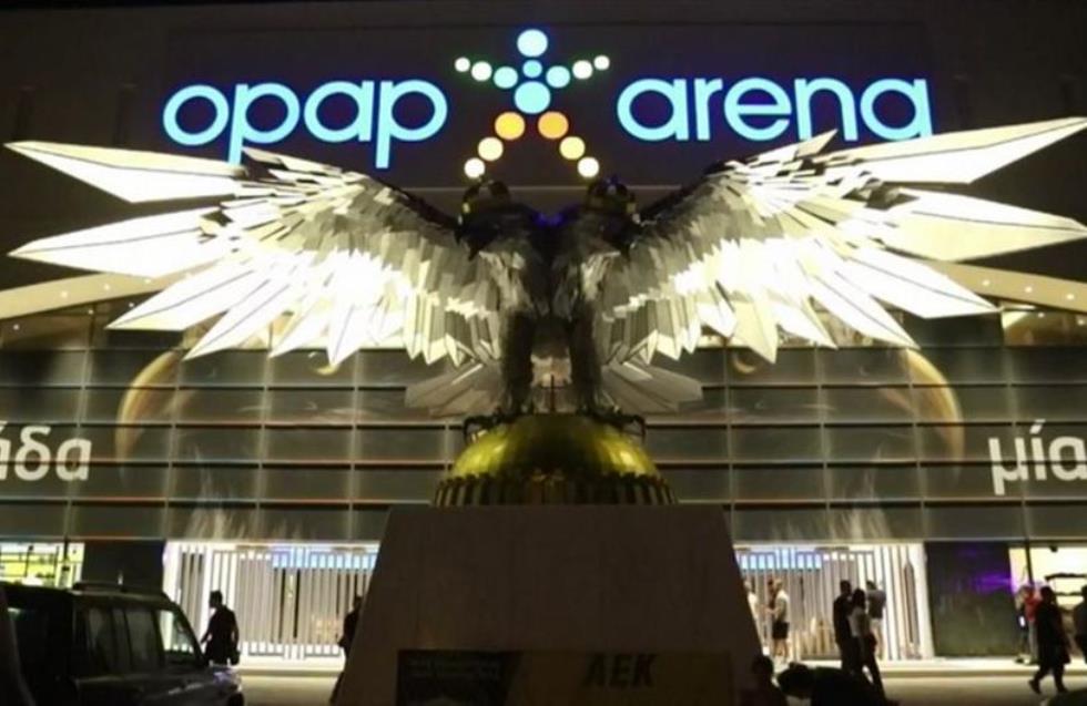 Φωτίστηκε εντυπωσιακά ο δικέφαλος αετός στην «OPAP Arena-Αγιά Σοφιά»
